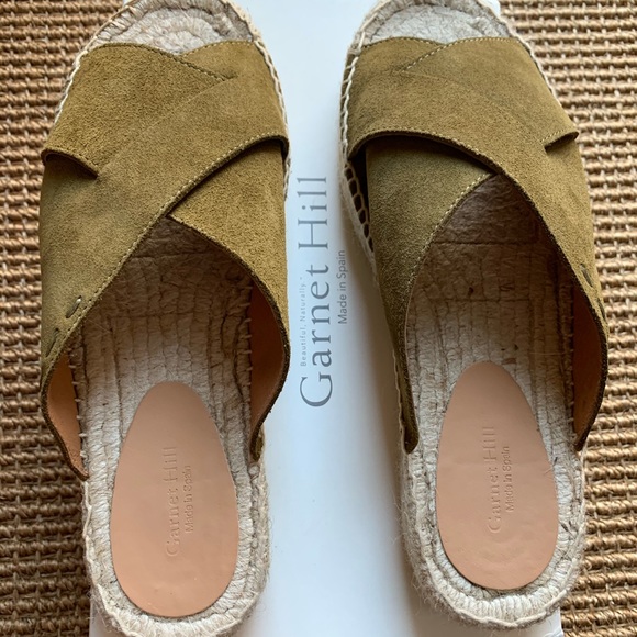 Garnet Hill Shoes - Suede espadrille green